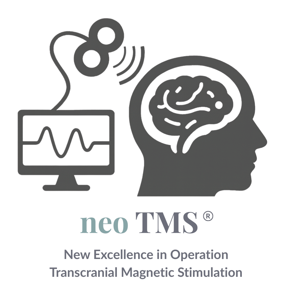 Illustration zur neo TMS®-Therapie von Dr. Seemann – innovative Form der transkraniellen Magnetstimulation zur Behandlung neurologischer und psychischer Erkrankungen.