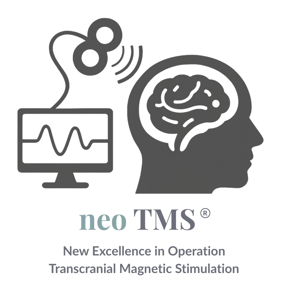 Illustration zur neo TMS®-Therapie von Dr. Seemann – innovative Form der transkraniellen Magnetstimulation zur Behandlung neurologischer und psychischer Erkrankungen.